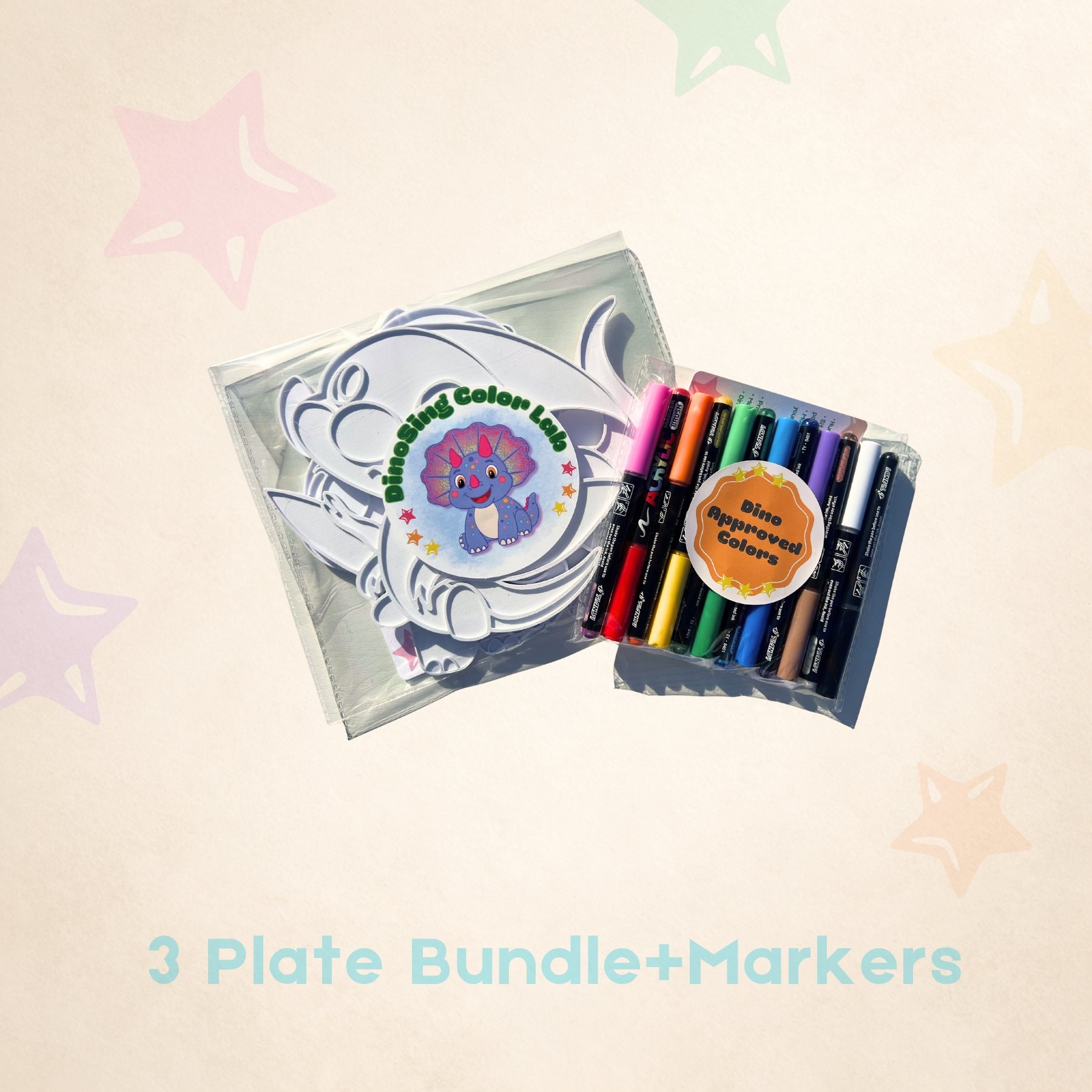 DinoSing 3D Color Plate Trio – Pick Any 3