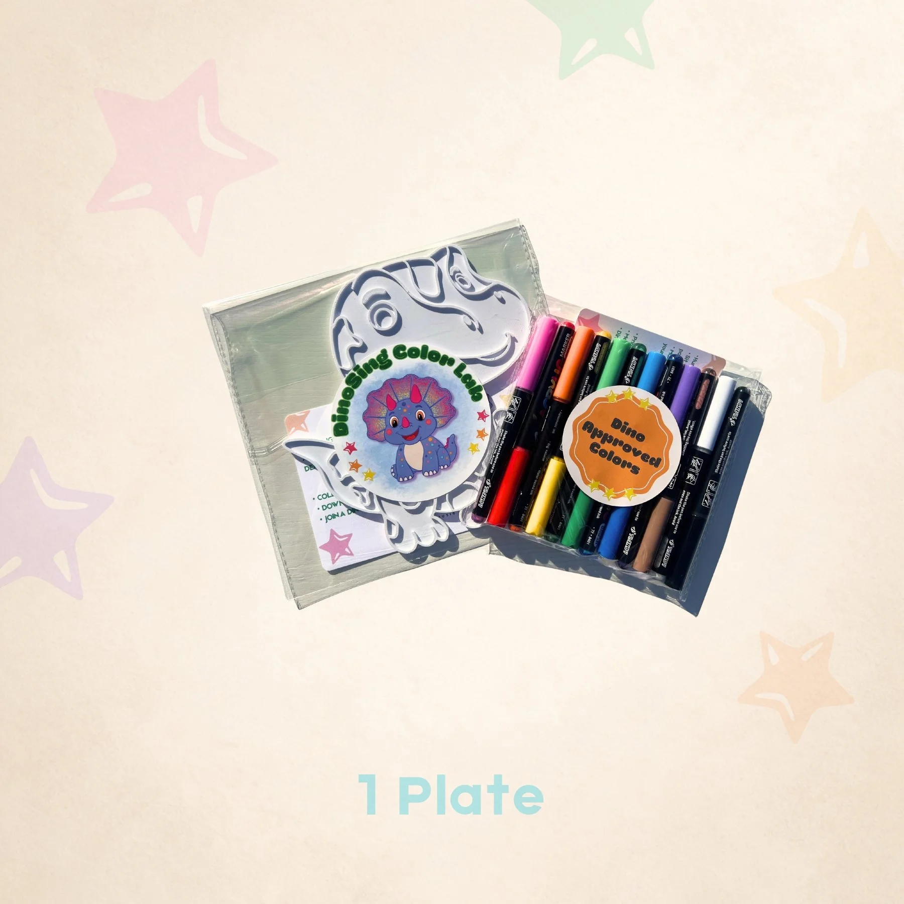 DinoSing 3D Color Plate – Choose Your Dinosaur