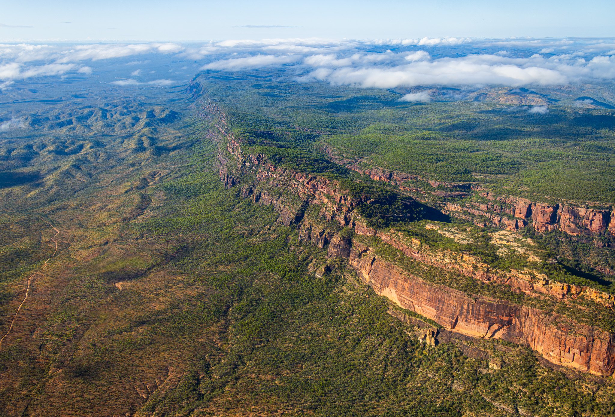 View from north looking south along the escarpment