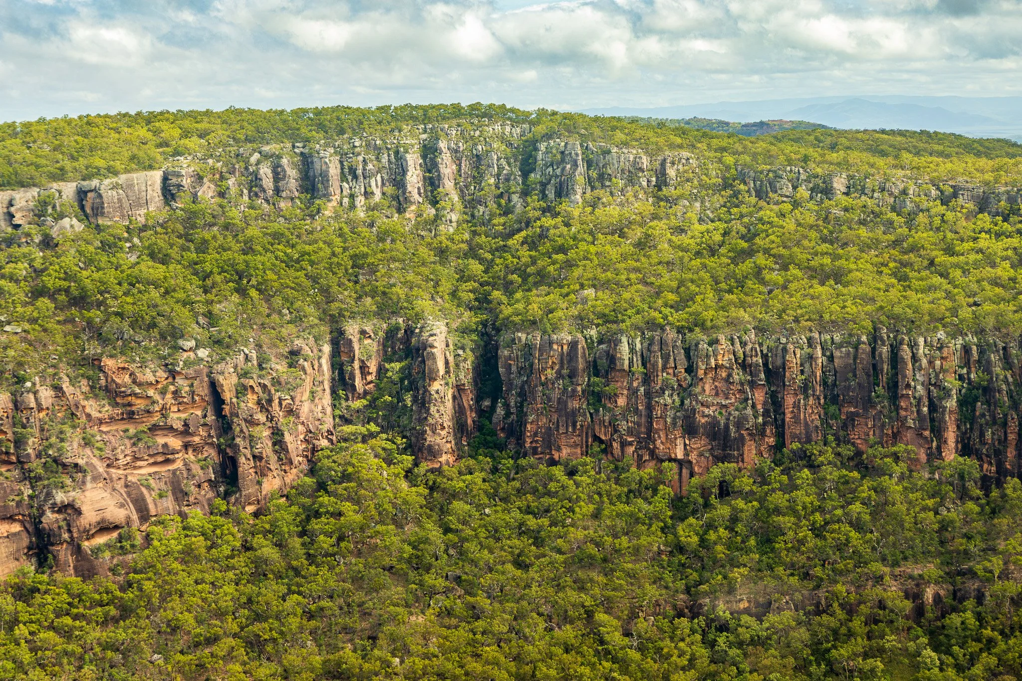 An escarpment on the western side 