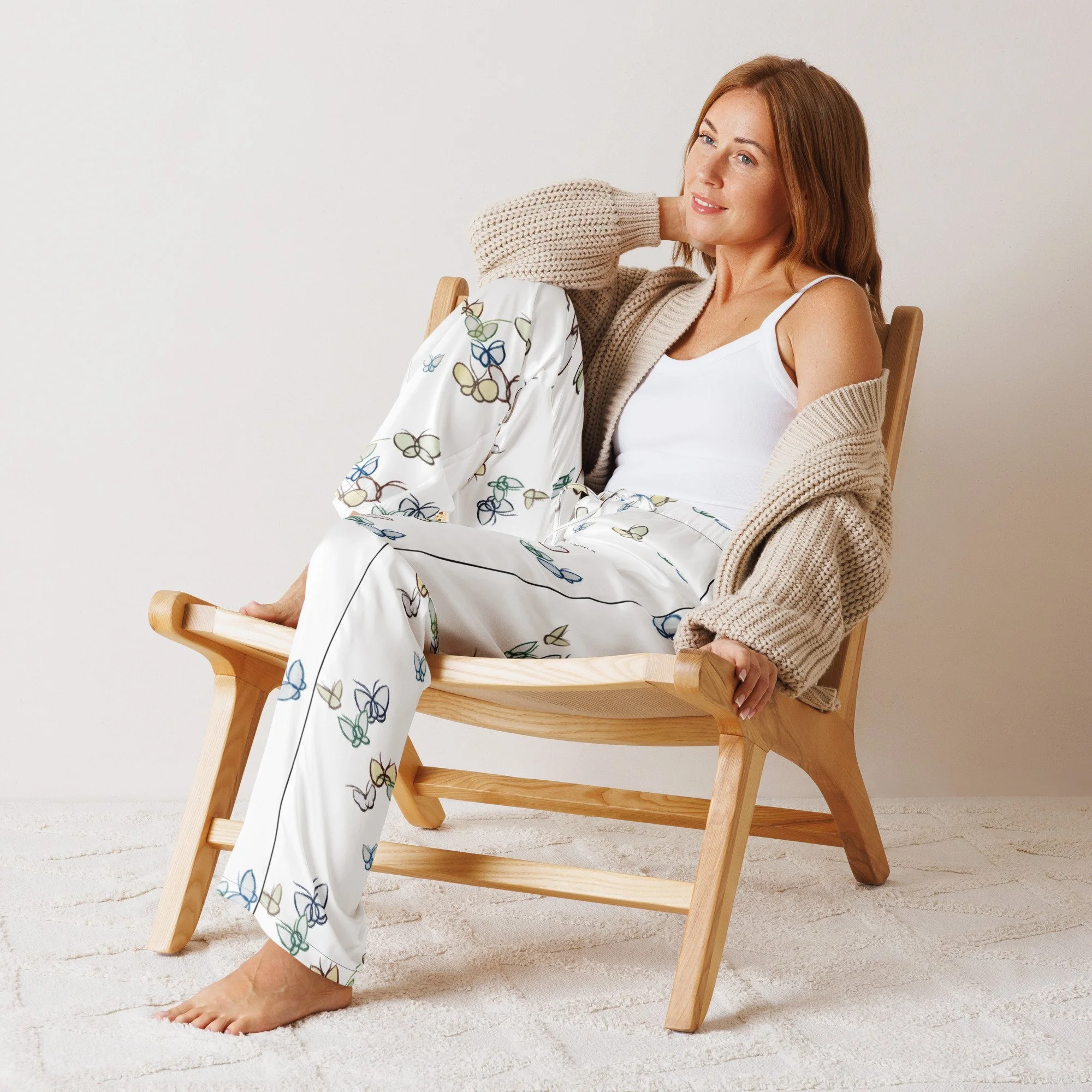 Kamisaka Sekka Butterflies Women’s pajama pants