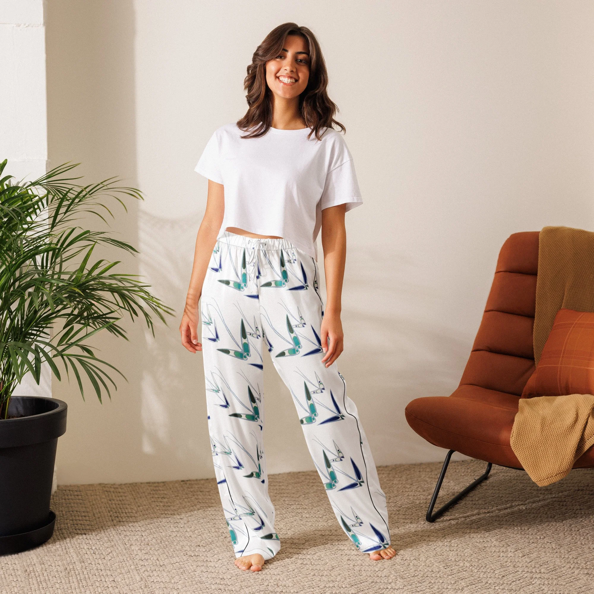 Kamisaka Sekka Butterflies Women’s pajama pants