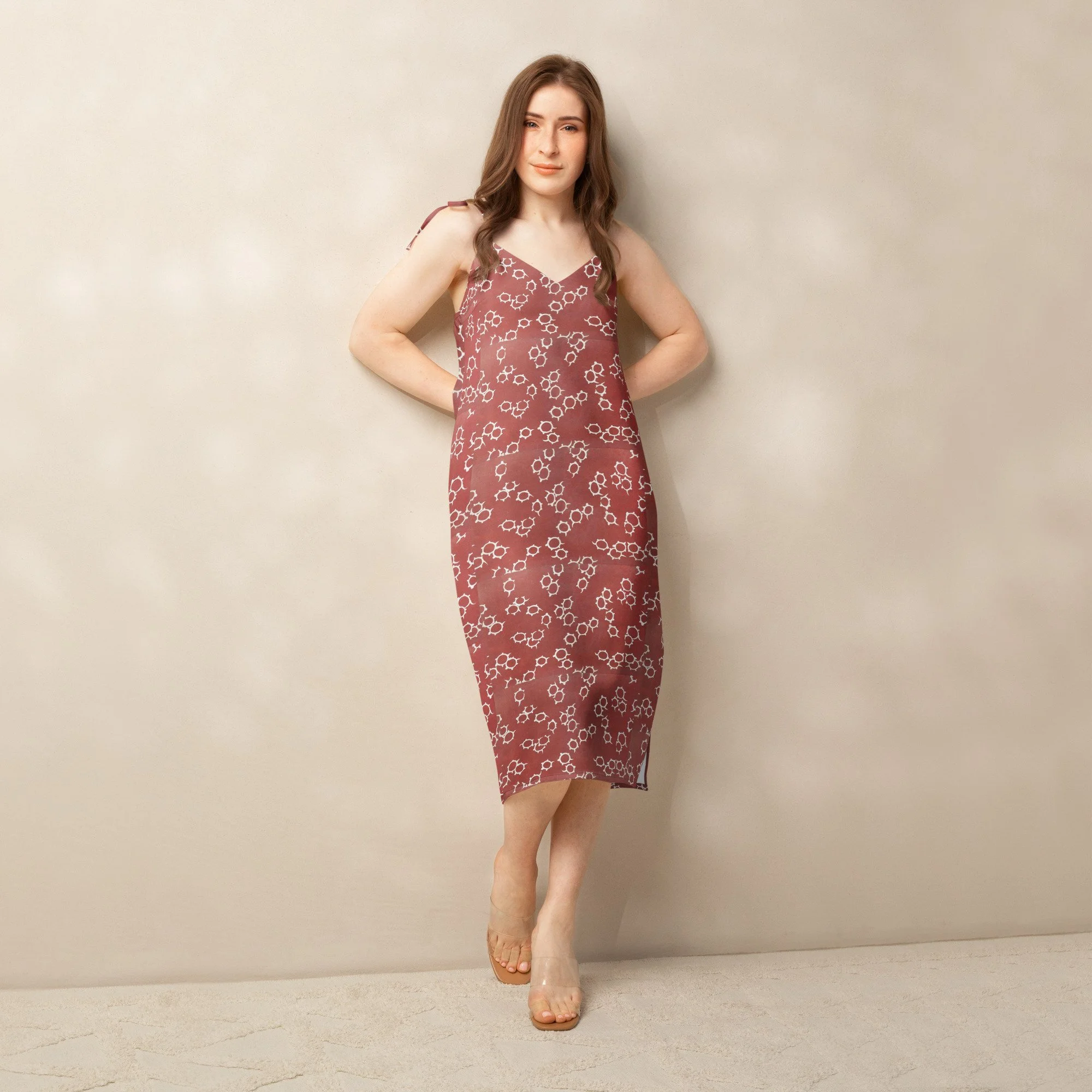 Tiny Turtles Tie-strap midi dress