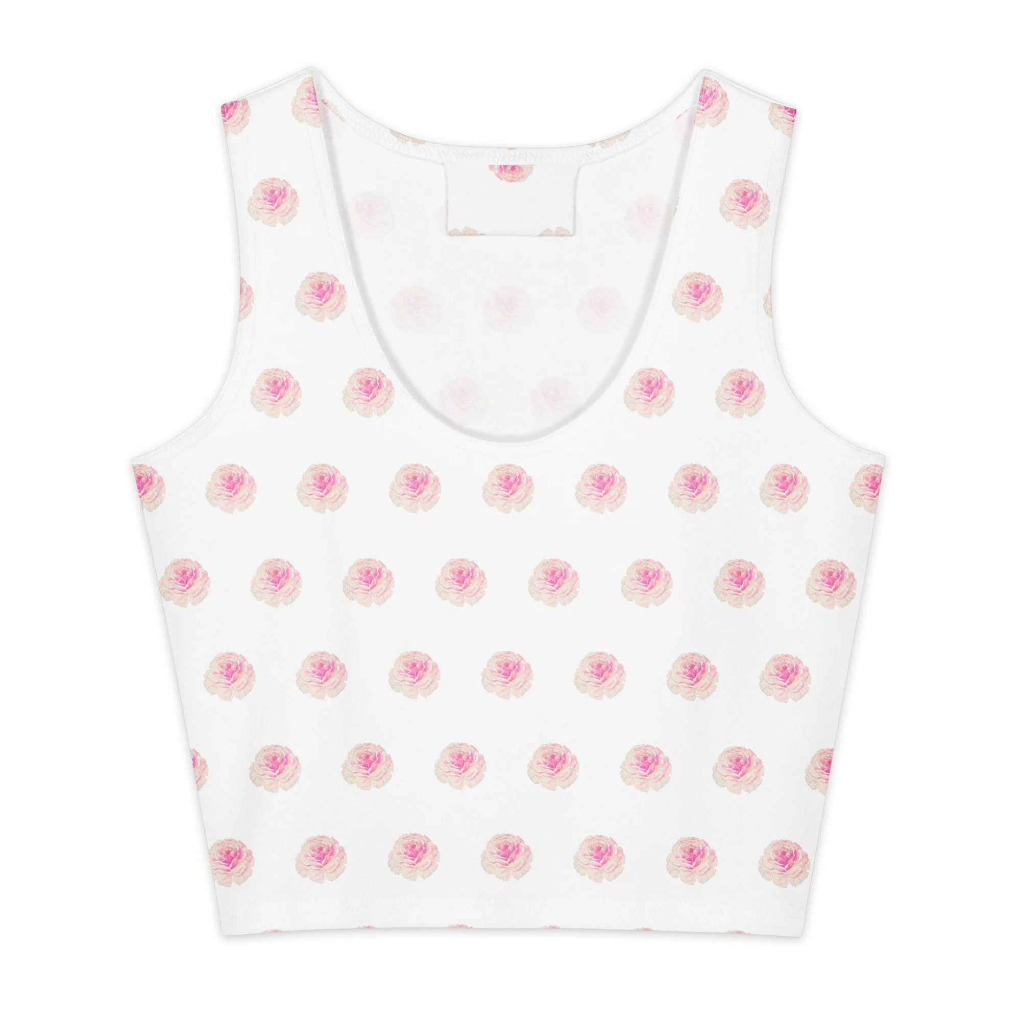 Pink Roses cotton crop top