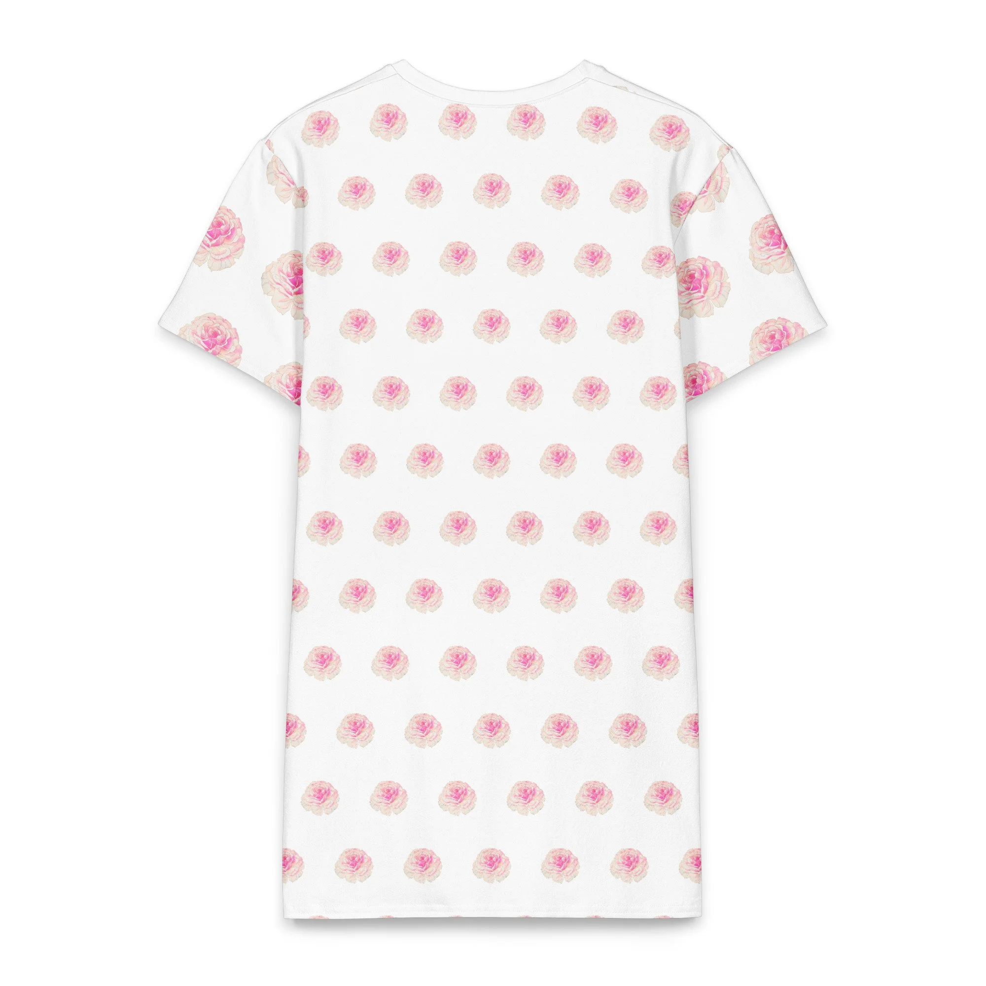 Pink Roses cotton t-shirt dress