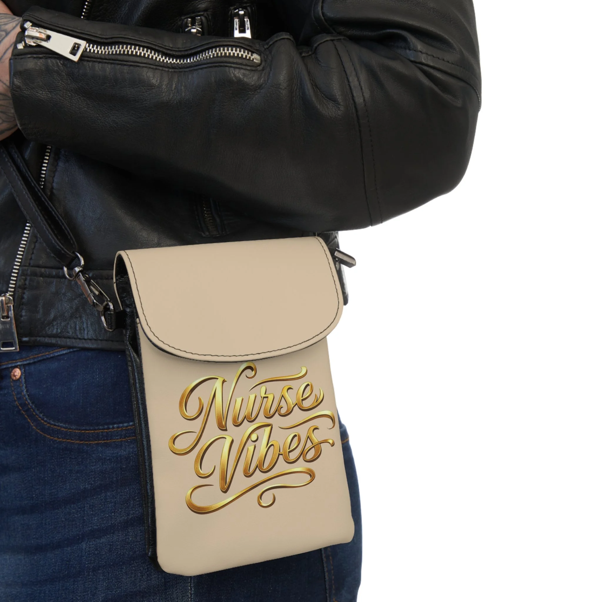 Nurse Vibes Small Cell Phone Wallet — Crossbody Card Holder Purse
