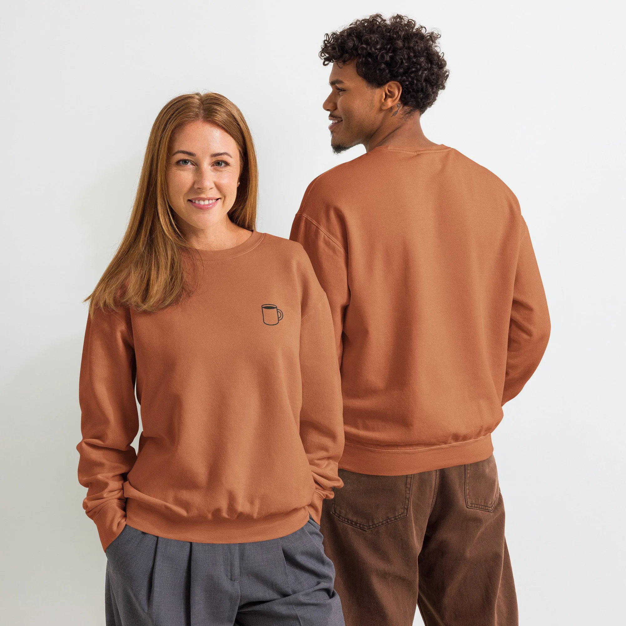 Coffee Time fleece crewneck sweatshirt