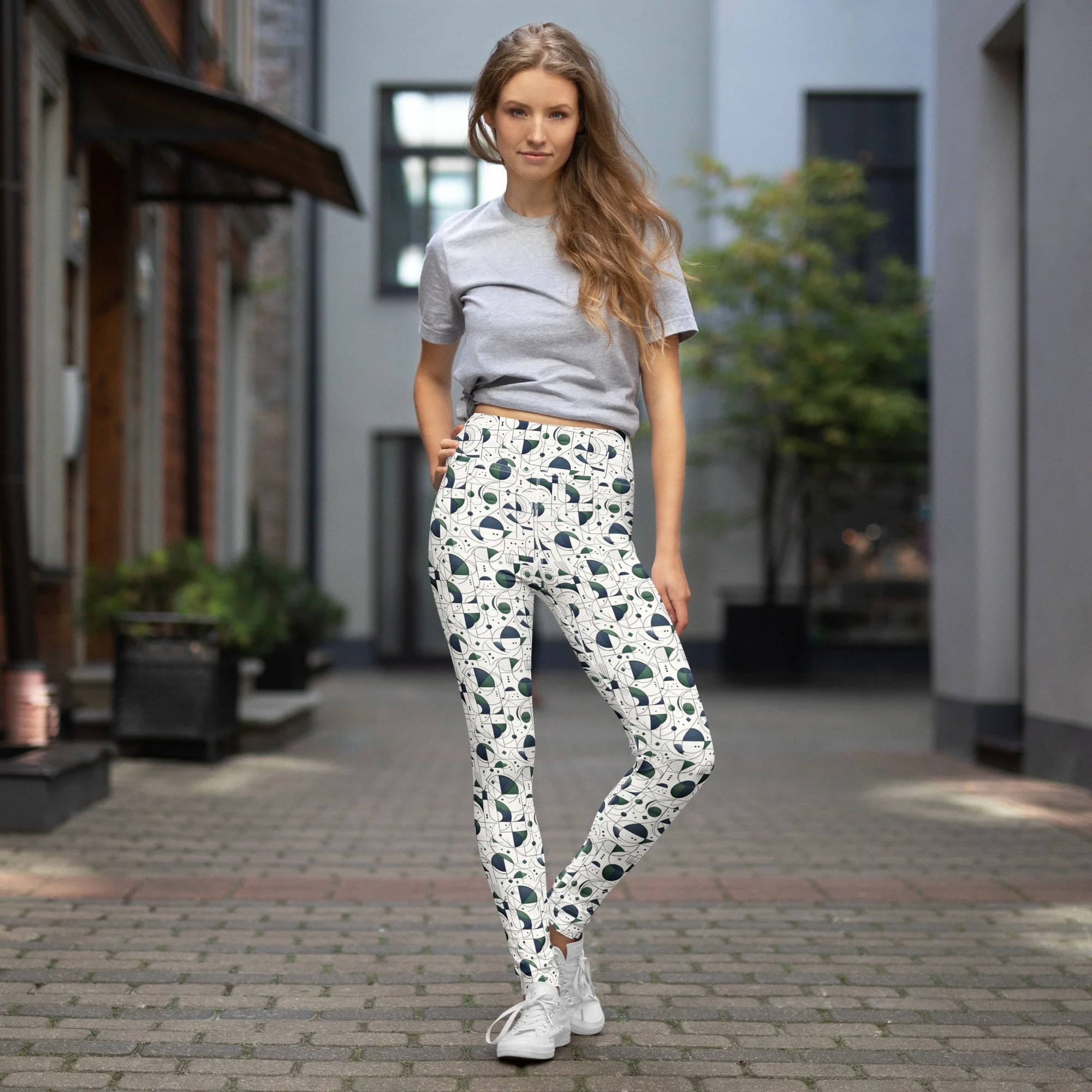 Abstract Blues Yoga Leggings