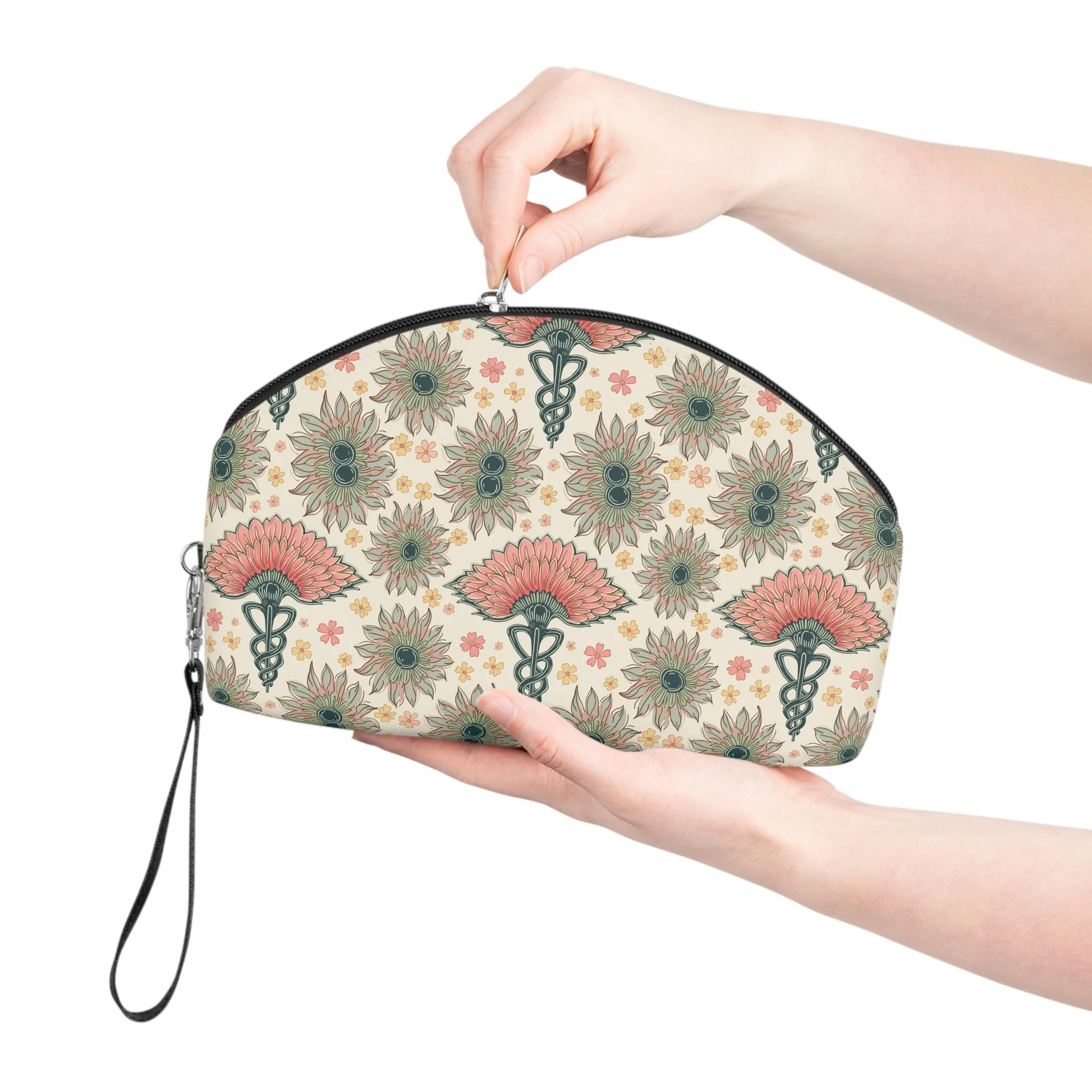 Boho Floral Makeup Bag — Vintage Paisley Cosmetic Pouch