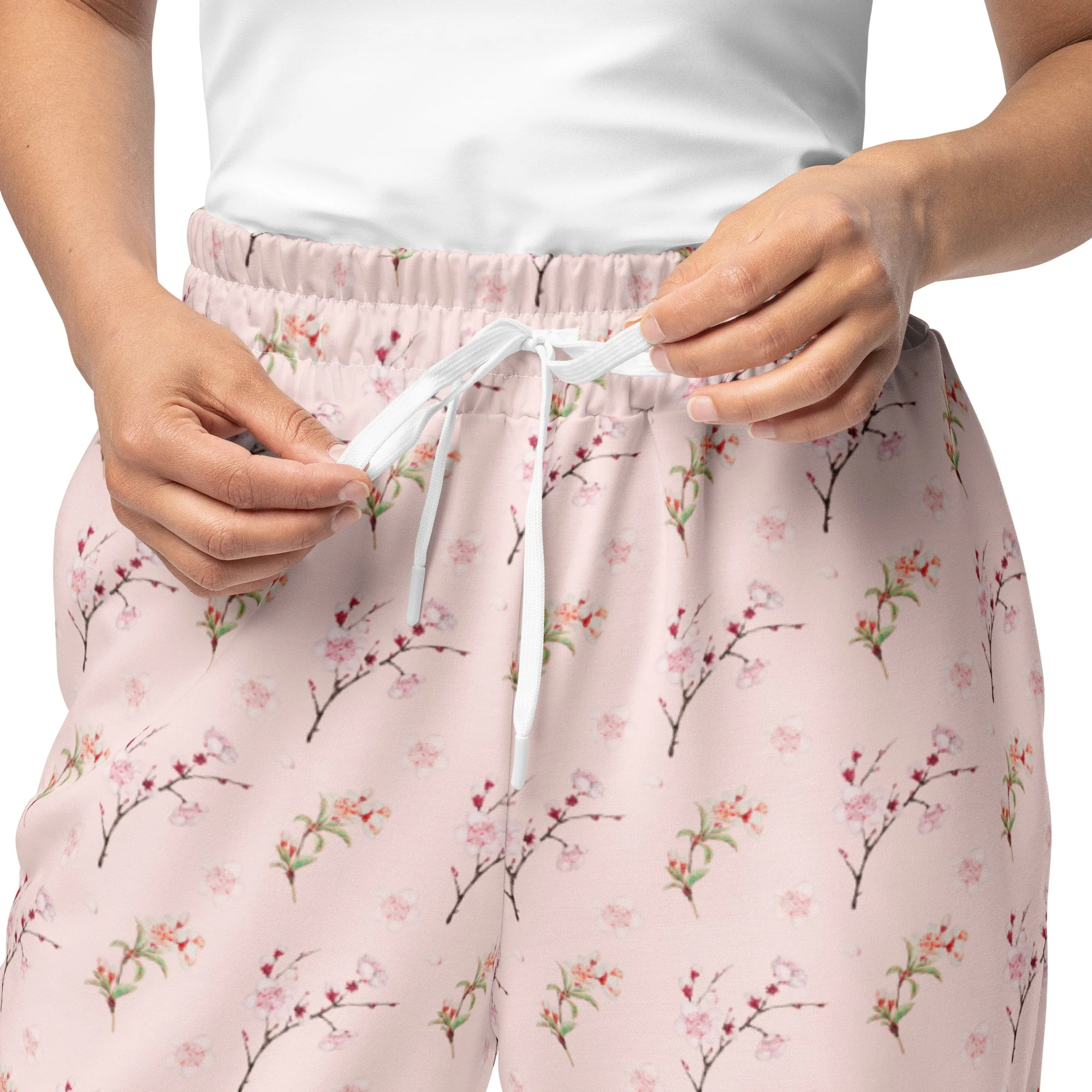 Floral wide-leg joggers