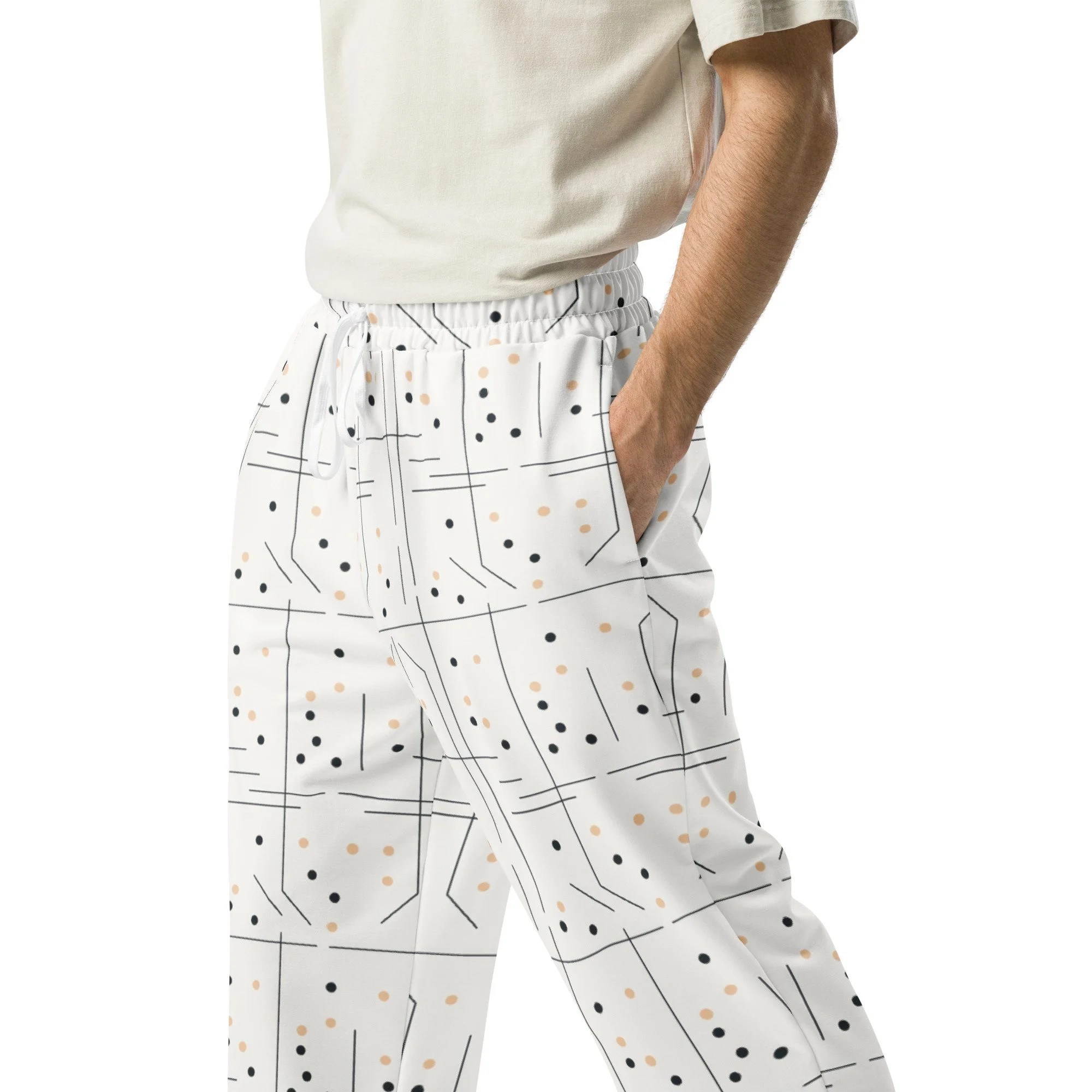 Geometric wide-leg joggers