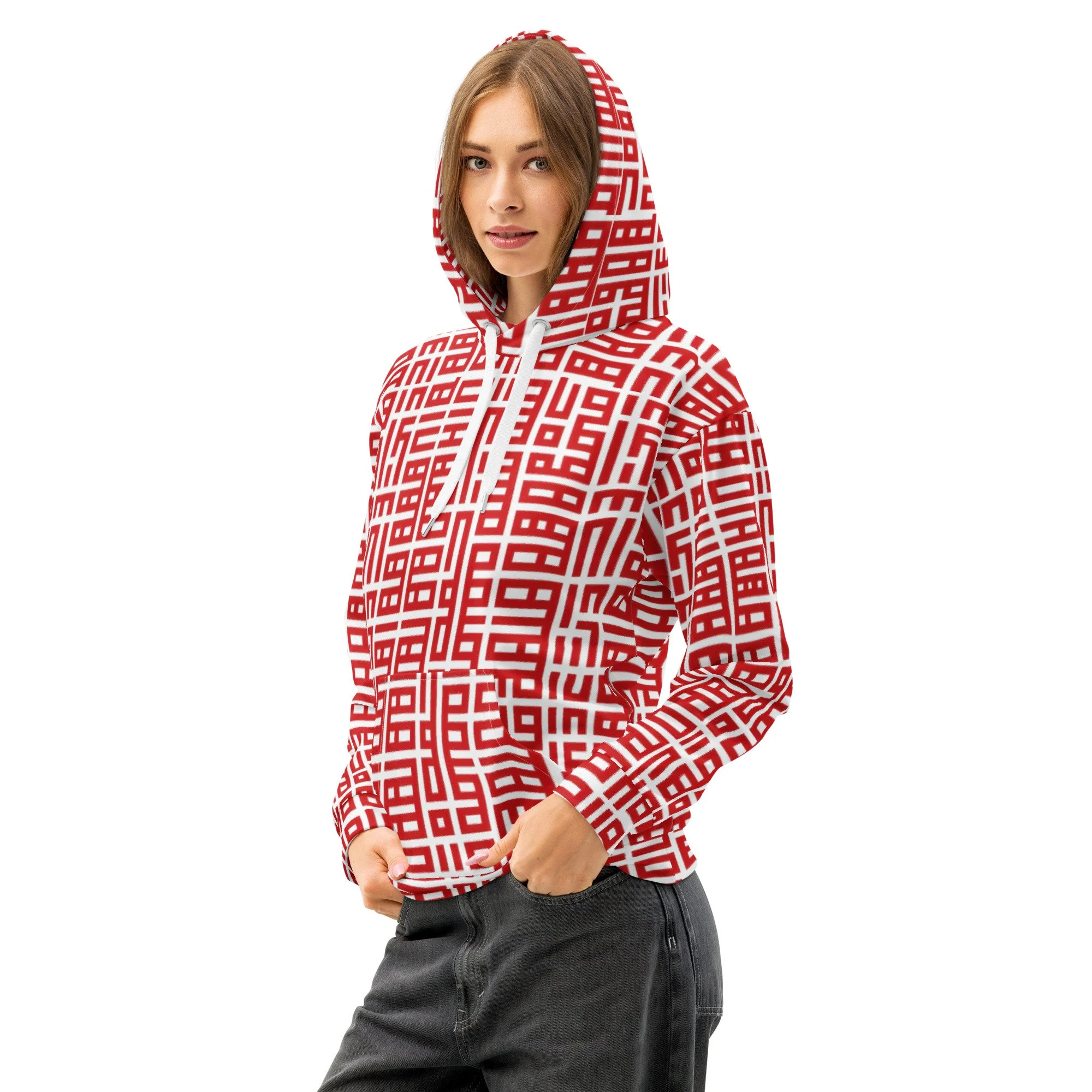 Graphic Red unisex cotton hoodie