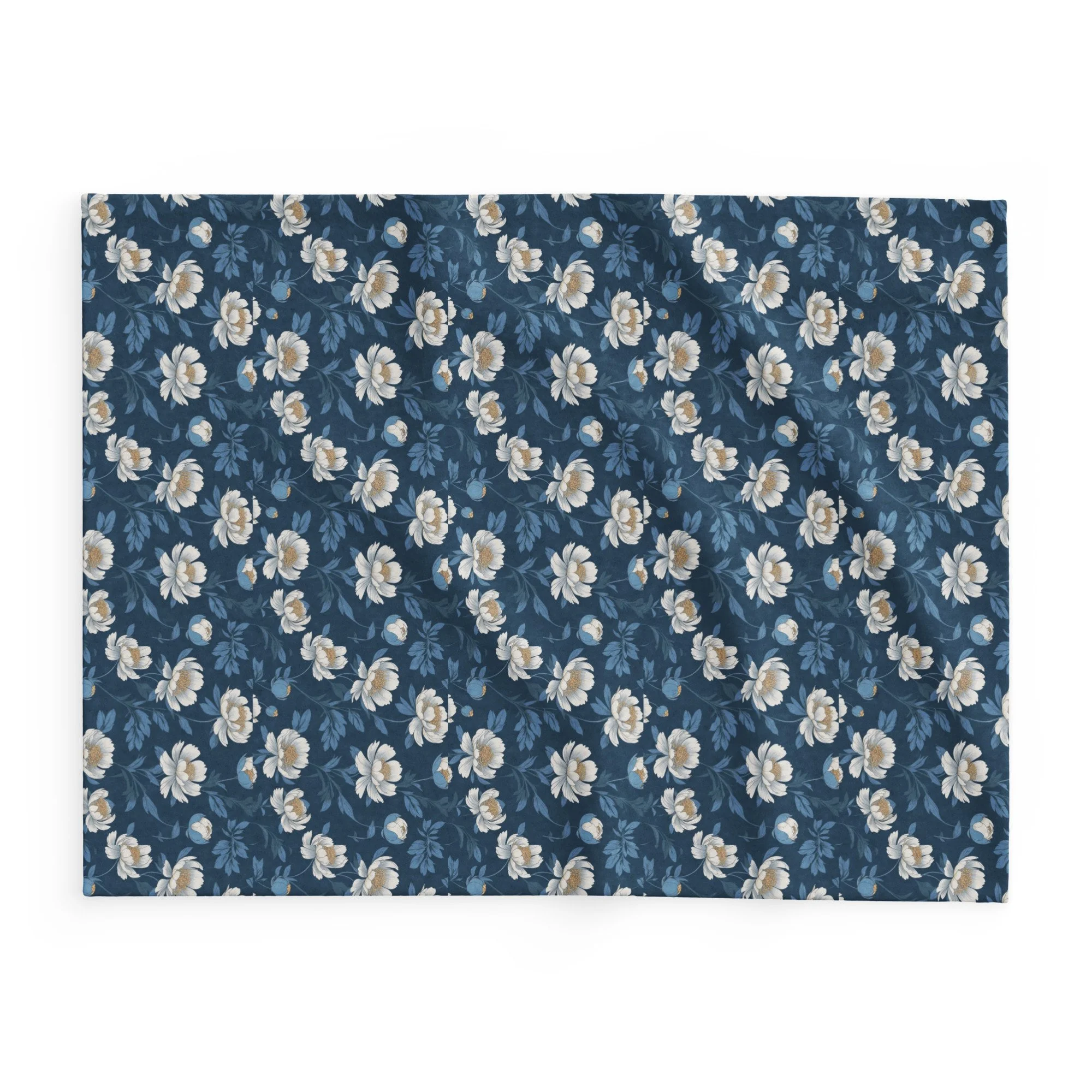 Blue Summer Peonies blanket