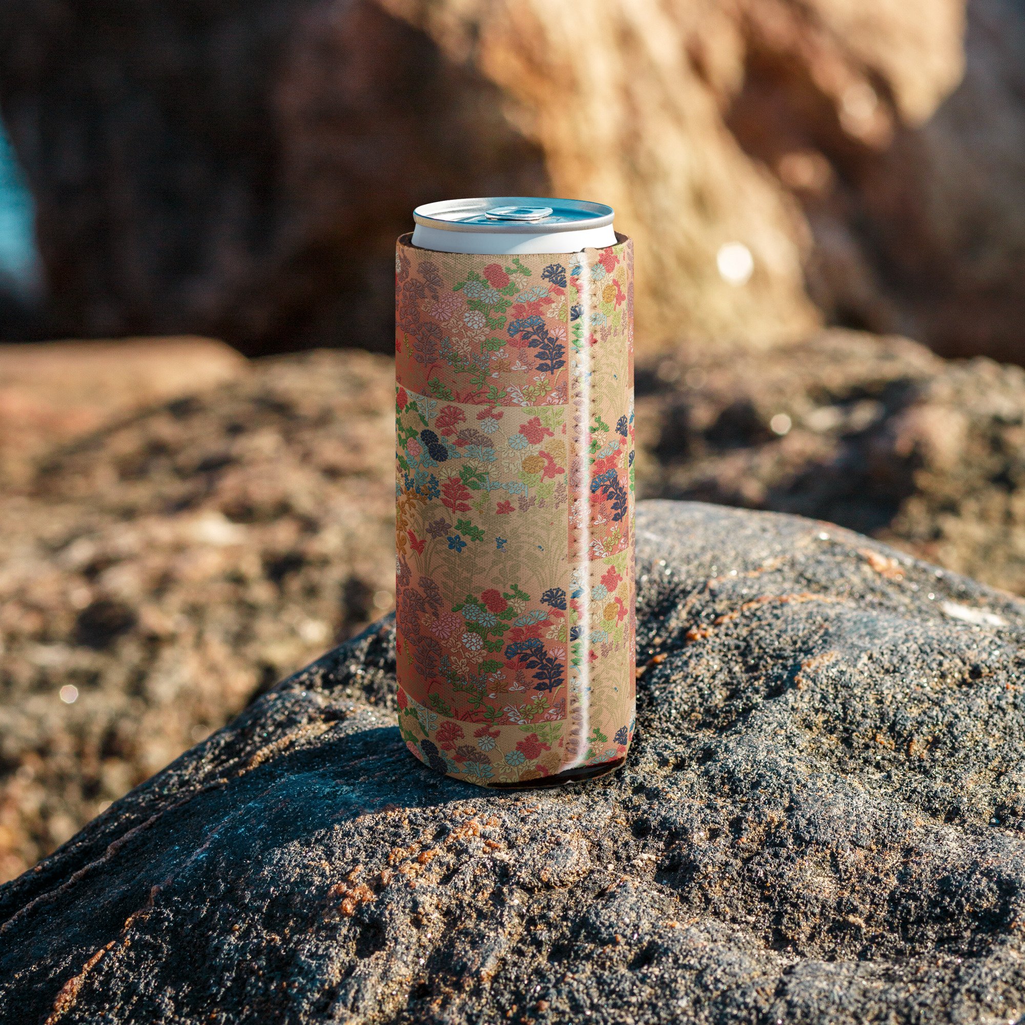 Floral can cooler