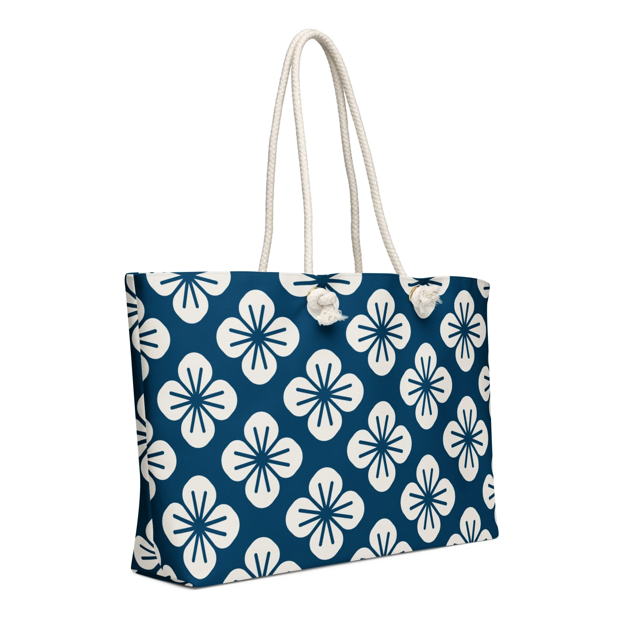 Navy Floral weekender bag