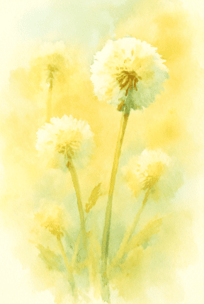 Sunlit Dandelions With Soft Pastels