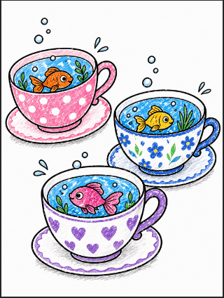 Fish Swimming In Teacups