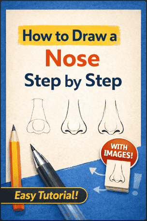 how to draw a nose step by step