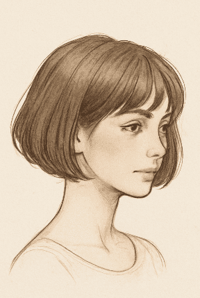 Easy Short Bob Hair Drawing Idea
