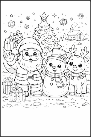 Cartoon Holiday Coloring Page