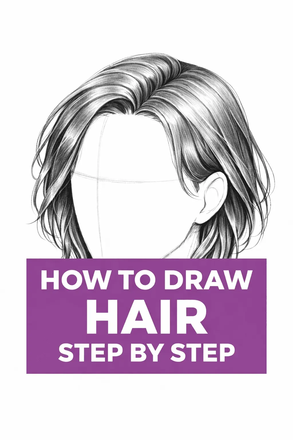 how to draw hair step by step