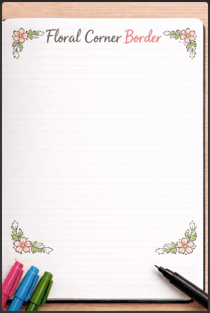 Floral Corner Border