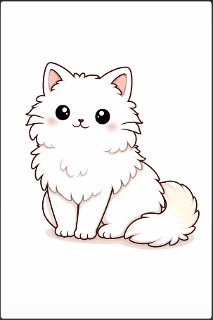Fluffy Cat Drawing