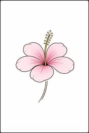 Minimalist Hibiscus Line Art