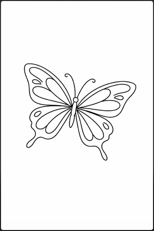 Line Art Butterfly Drawing