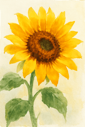 Bold Sunflower Close-up With Acrylics