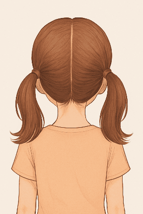 Easy Pigtails Hair Drawing Idea