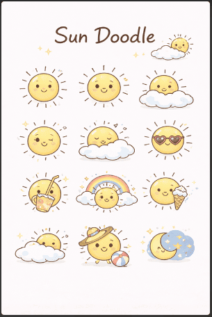 Sun Doodle Drawing Idea