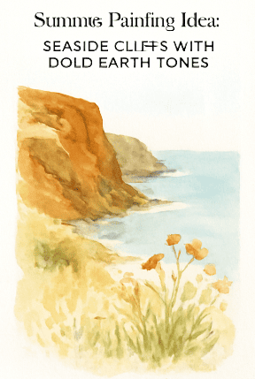 Summer Painting Idea of Seaside Cliffs