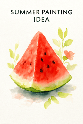 Watermelon Slice With Juicy Reds And Greens