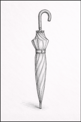 Closed Umbrella With Curved Handle