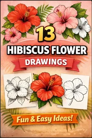 Hibiscus Flower Drawings