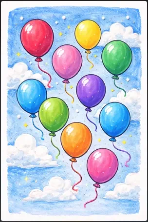 Floating Balloons in the Sky