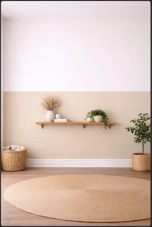 Half-Painted Wall with Shelf Line