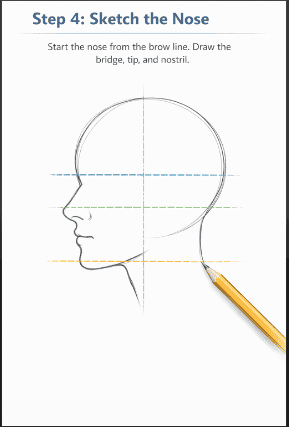 drawing a side profile step by step