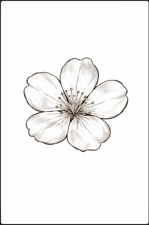 cherry blossom flower drawing