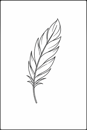 Line Art Feather Drawing