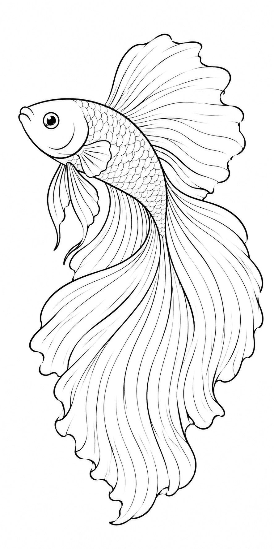 Betta Fish With Flowing Fins