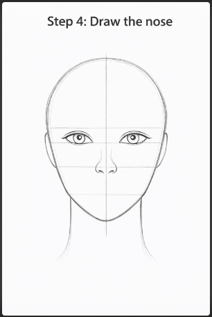 step four of drawing a face