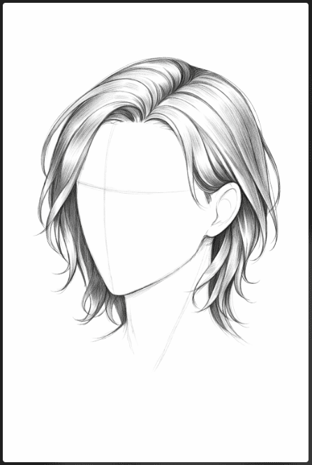 step four of how to draw hair
