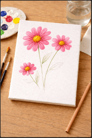 how to paint flowers step by step