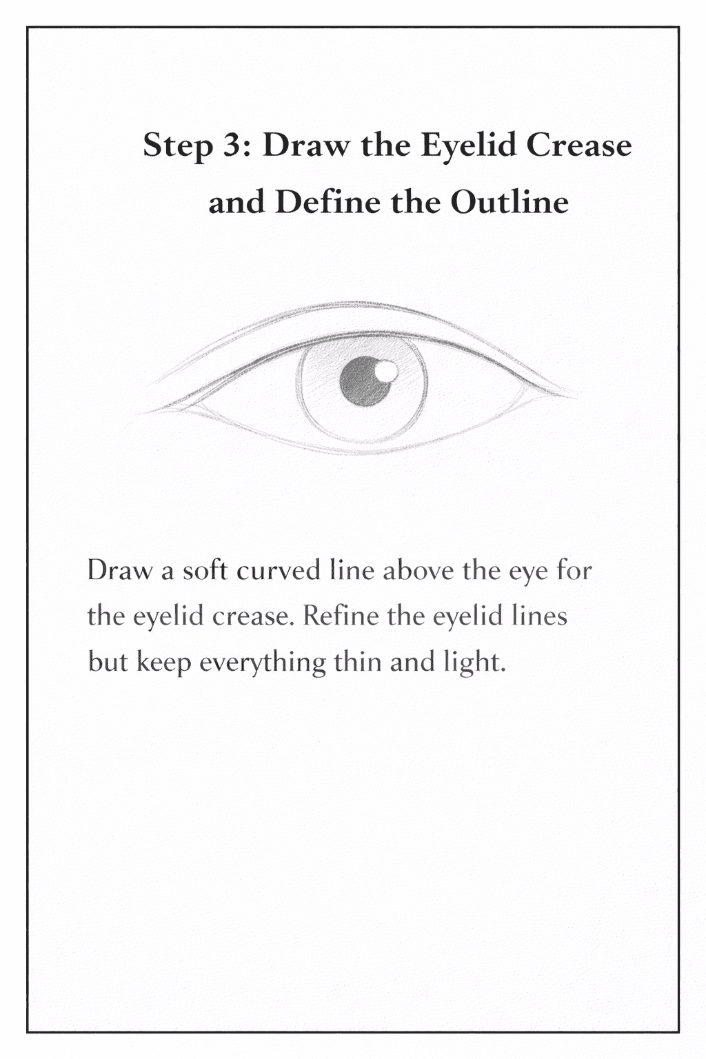 step 3 of how to draw eyes