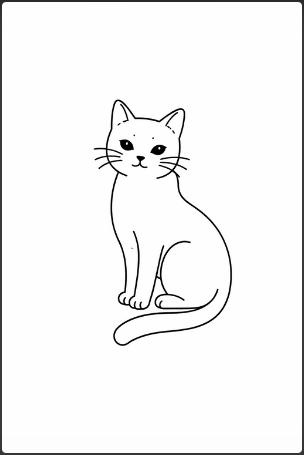 Minimalist Cat Line Drawing