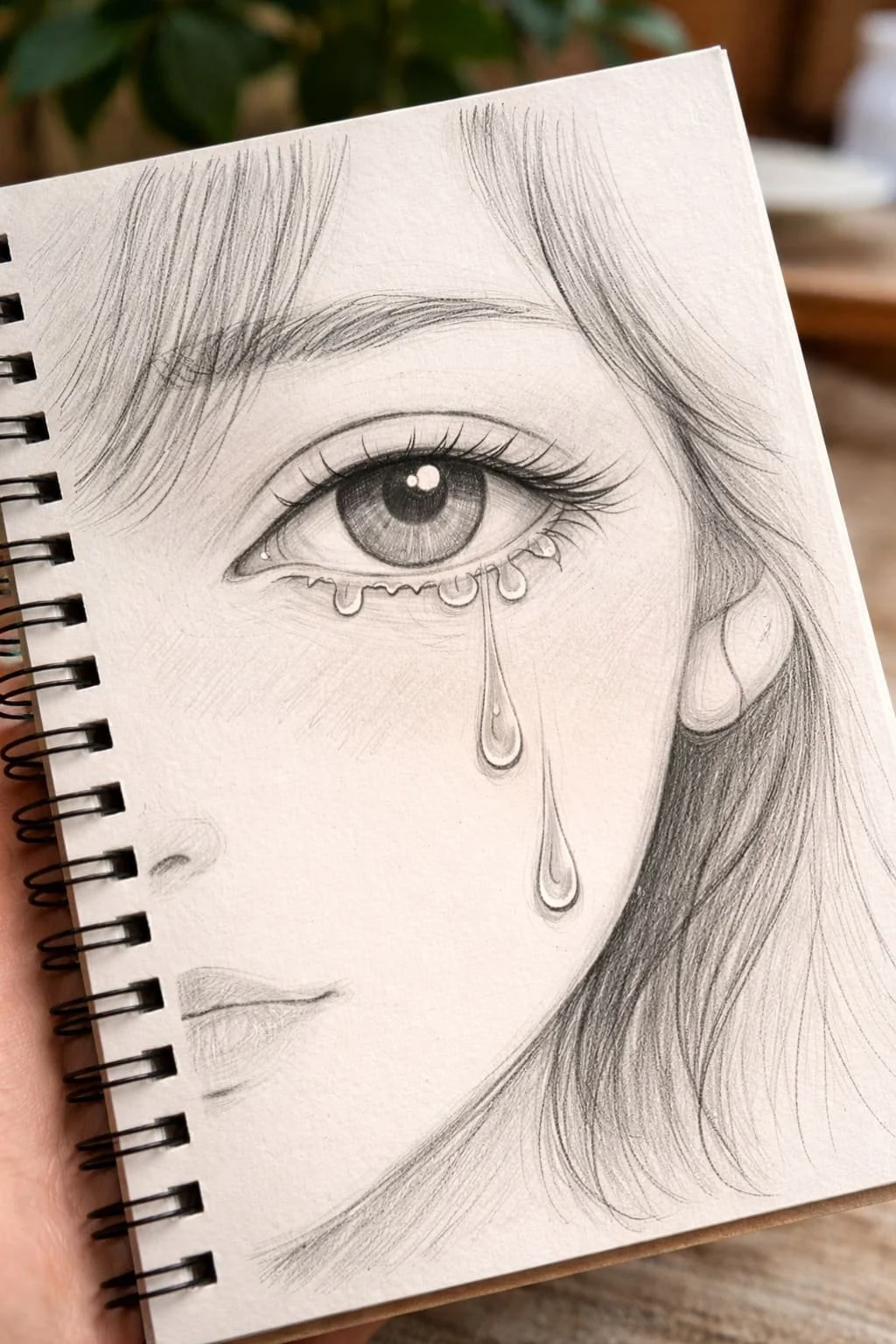how to draw tears falling down the cheek