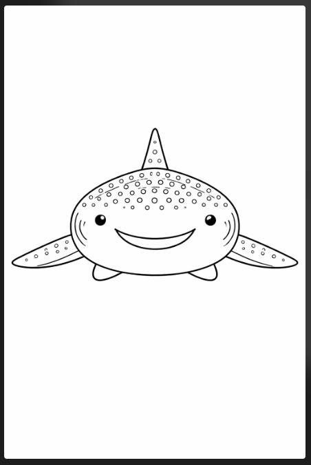 Smiling Whale Shark Facing Forward