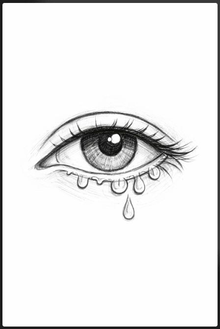 how to draw tears on the lower eyelid